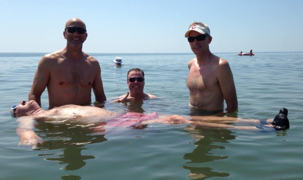 Treg Charlton 54 year-old with ALS, Swimming in Quarry